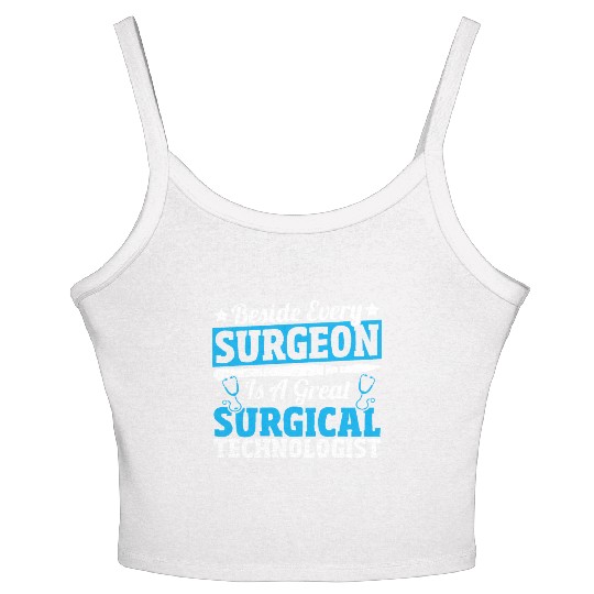 Medical Nurse EKG Scrub Surgical Technologist Women's Spaghetti Strap Tank Top