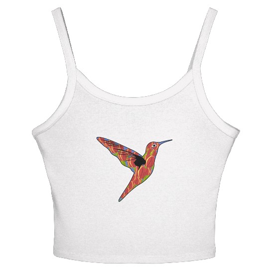 Humming-Bird Tulips Flowers Women's Spaghetti Strap Tank Top