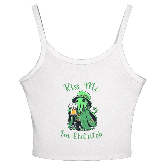 Kiss Me I'm Eldritch - St. Paddy's Day Cthulhu Women's Spaghetti Strap Tank Top