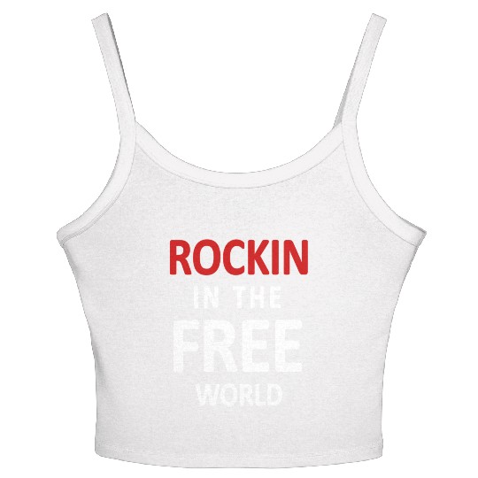 Neil Young Rockin In The Free World Women's Spaghetti Strap Tank Top