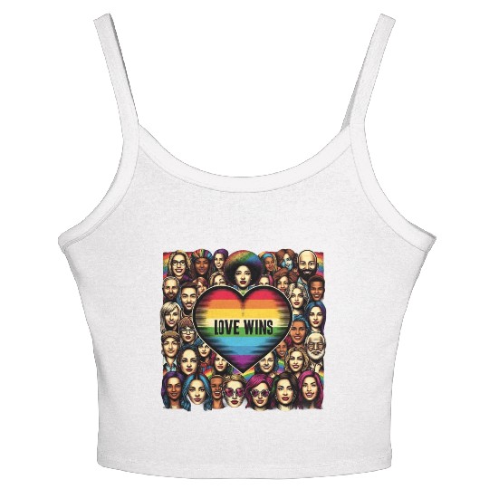 Love Wins LGBT Pride Month Celebration Women's Spaghetti Strap Tank Top