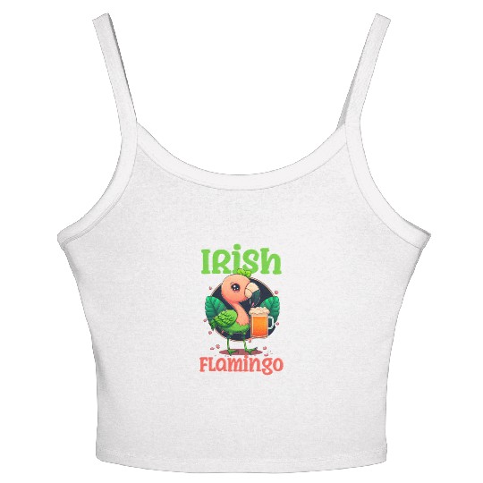 Irish Flamingo St Patricks Irish Flamingo Beer Women's Spaghetti Strap Tank Top
