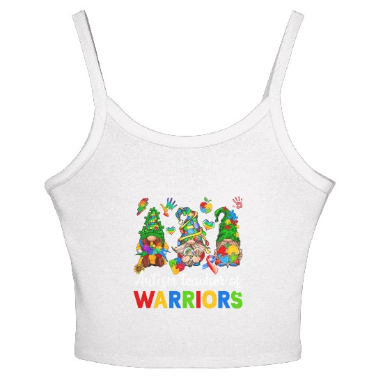 Autism Teacher Of Warriors Gnomes Women's Spaghetti Strap Tank Top