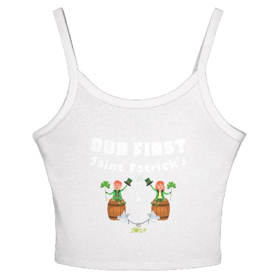 Husband Wife ,Our First St Patrick's Day As Mr&Mrs Women's Spaghetti Strap Tank Top