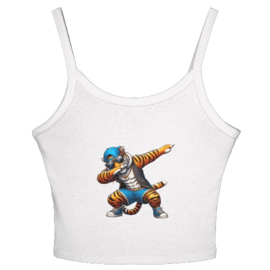 Dabbing Tiger With Sunglasses Cool Dabbing Tiger Women's Spaghetti Strap Tank Top