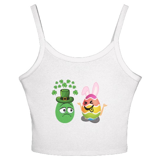 Easter Meets St. Patrick's A Festive Holiday Fusio Women's Spaghetti Strap Tank Top