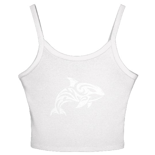 Pretty orca T Tattoo style Women's Spaghetti Strap Tank Top