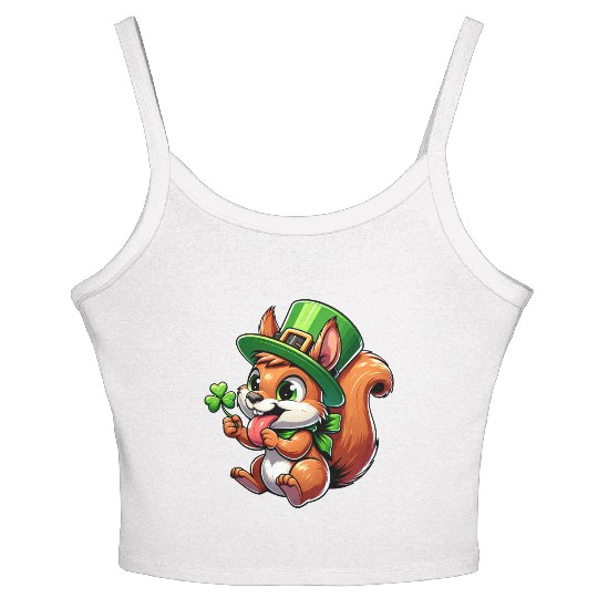 St. Patrick's Cheeky Squirrel Women's Spaghetti Strap Tank Top