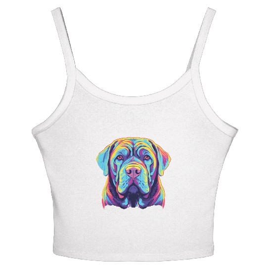 Watercolor Colorful Neapolitan Mastiff Women's Spaghetti Strap Tank Top
