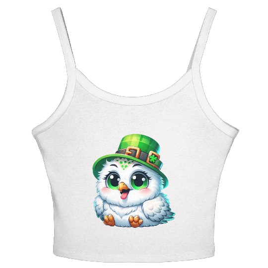 St. Patrick's Cute Snowy Owl Women's Spaghetti Strap Tank Top