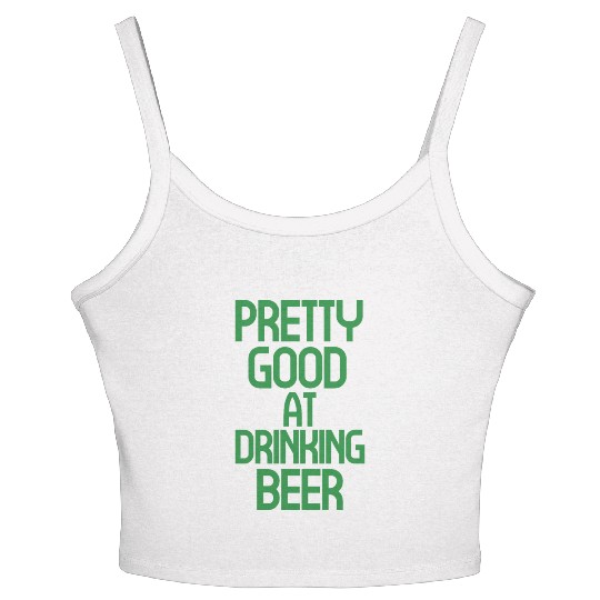 Vibrant Beer-Themed Typography Design Women's Spaghetti Strap Tank Top