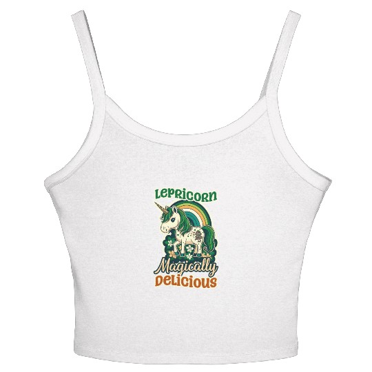 Irish Unicorn St Patricks Lepricorn Delicious Women's Spaghetti Strap Tank Top