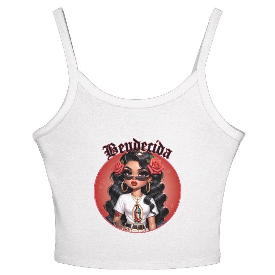 Blessed in Spanish Bendecida Catholic Gift Women's Spaghetti Strap Tank Top