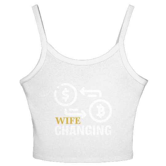 Black and Gold Wife Changing - Bitcoin Women's Spaghetti Strap Tank Top