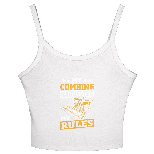 Harvester Driving Threshing Farming Combine Women's Spaghetti Strap Tank Top
