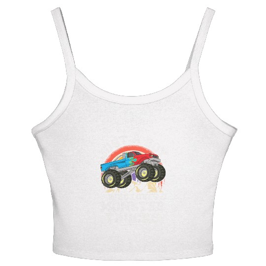 Just A Boy Who Loves Monster Trucks Toddler Kids Women's Spaghetti Strap Tank Top
