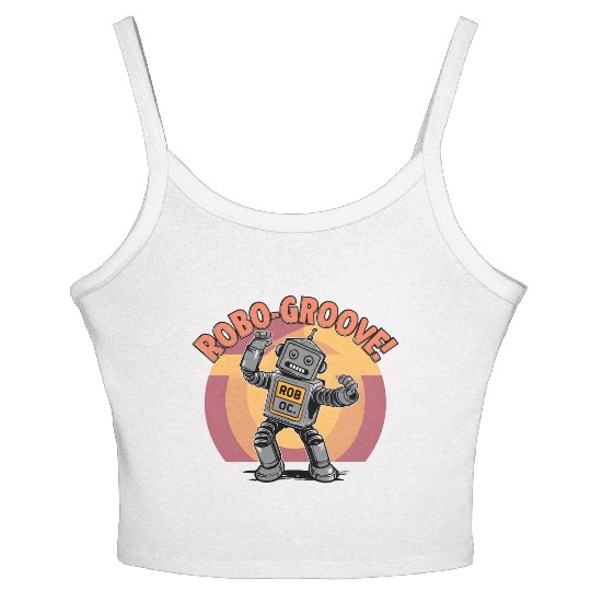 Artwork - Robo-groove! Robot Dancing Digital Art Women's Spaghetti Strap Tank Top