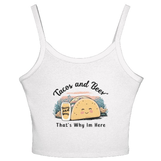 Tacos & Beer: My Happy Place Women's Spaghetti Strap Tank Top