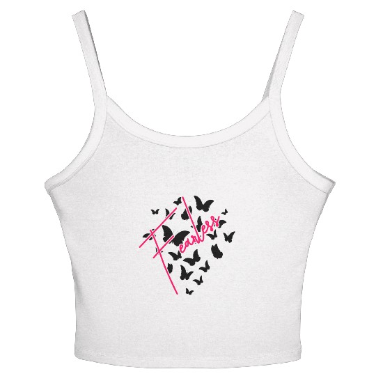 Humor Fearless Butterflies funny Women's Spaghetti Strap Tank Top