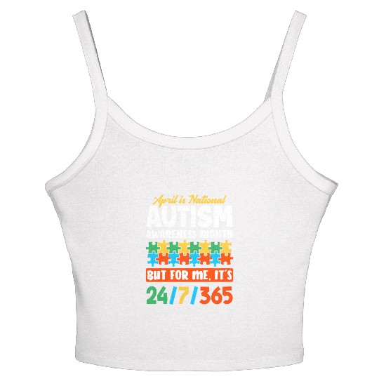 April Is National Autism Awareness Month Women's Spaghetti Strap Tank Top