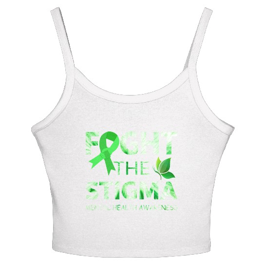 Fight The Stigma Mental Health Awareness Green Women's Spaghetti Strap Tank Top