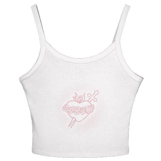 Immaculate Heart Jesus Mary Catholic Design Women's Spaghetti Strap Tank Top