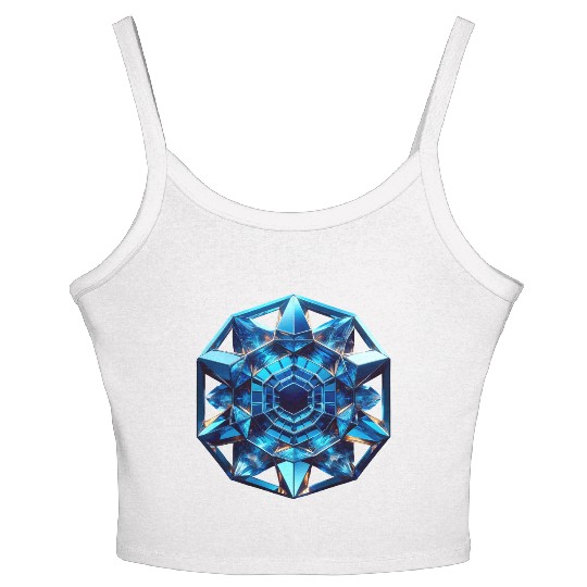 Sapphire Abstract Crystal Women's Spaghetti Strap Tank Top
