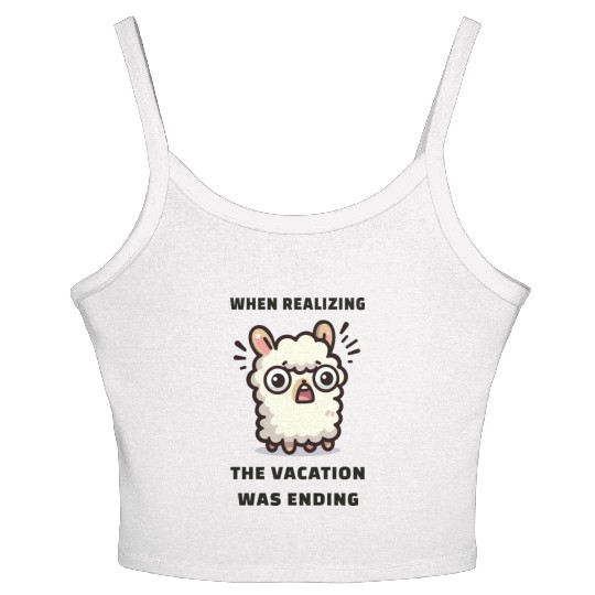 Surprised Lama - When the vacation was ending Women's Spaghetti Strap Tank Top