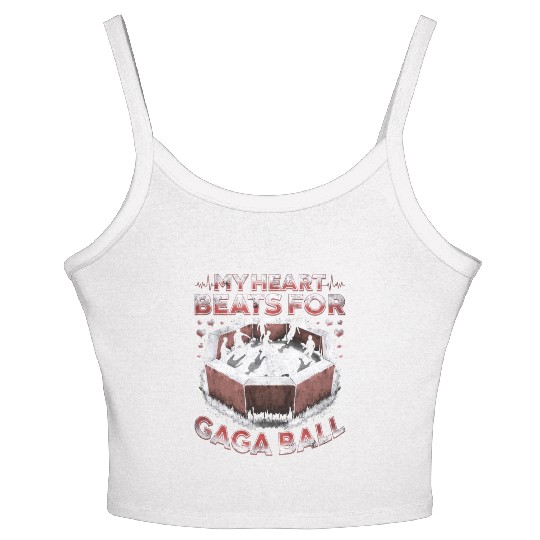 Gaga Ball Dodgeball My Heart Beats For Gaga Ball Women's Spaghetti Strap Tank Top