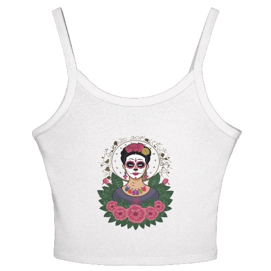 Frida Kahlo Day of the Dead Women's Spaghetti Strap Tank Top