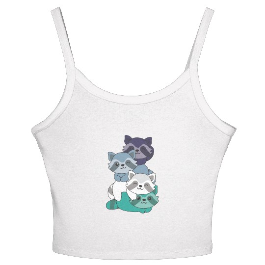 Oriented Aroace Flag Pride Lgbtq Cute Raccoon Women's Spaghetti Strap Tank Top