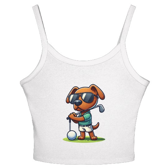 Rhodesian Ridgeback Golfer Golf Course Dog Owner Women's Spaghetti Strap Tank Top