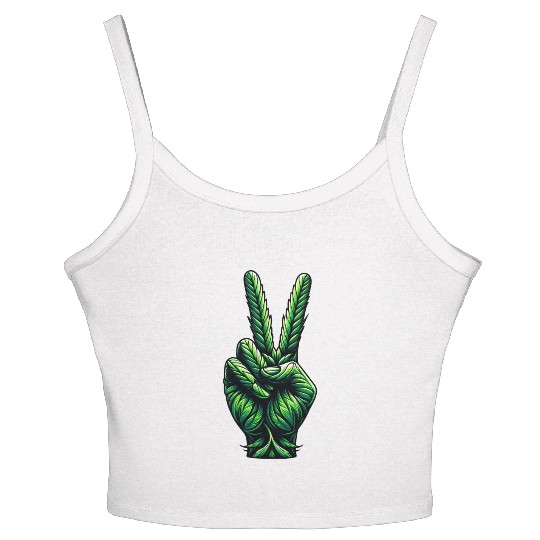 Hemp Legalization Peace Sign Women's Spaghetti Strap Tank Top