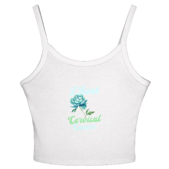 Cervical Cancer Awareness I Beat Cervical Cancer Women's Spaghetti Strap Tank Top