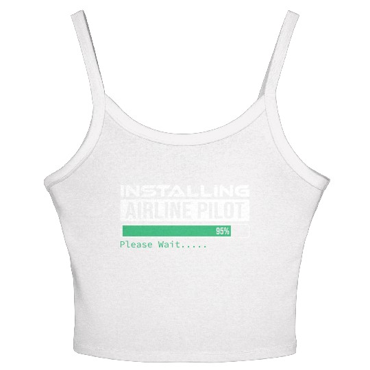 Installing Airline Pilot please wait Fynny Women's Spaghetti Strap Tank Top