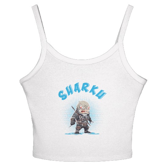 Chibi Sharku Warrior Women's Spaghetti Strap Tank Top