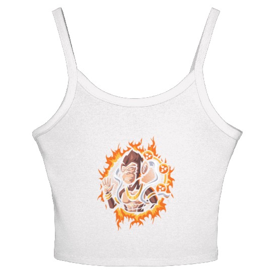 Goddes Ape With Halftone Fire Background Women's Spaghetti Strap Tank Top