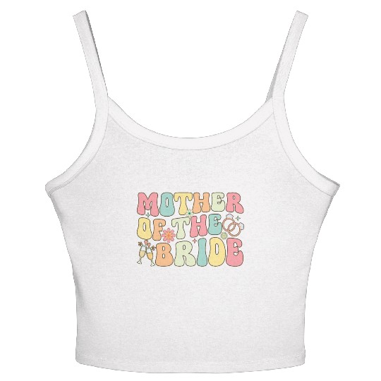 Mother Of The Bride Groovy Bridal Party Mom Women's Spaghetti Strap Tank Top