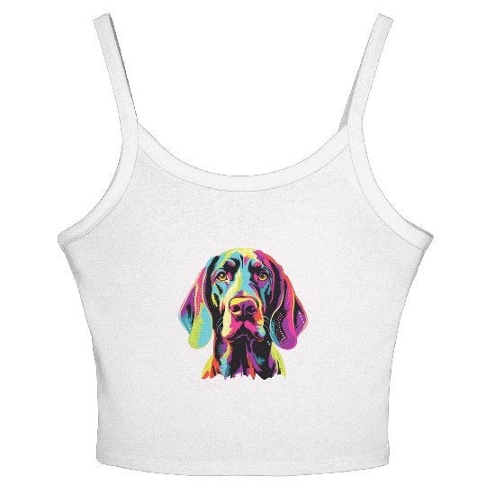 Watercolor Colorful American English Coonhound Women's Spaghetti Strap Tank Top