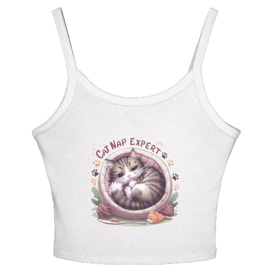 Cat Nap Expert - Funny Cat Outfit! Women's Spaghetti Strap Tank Top