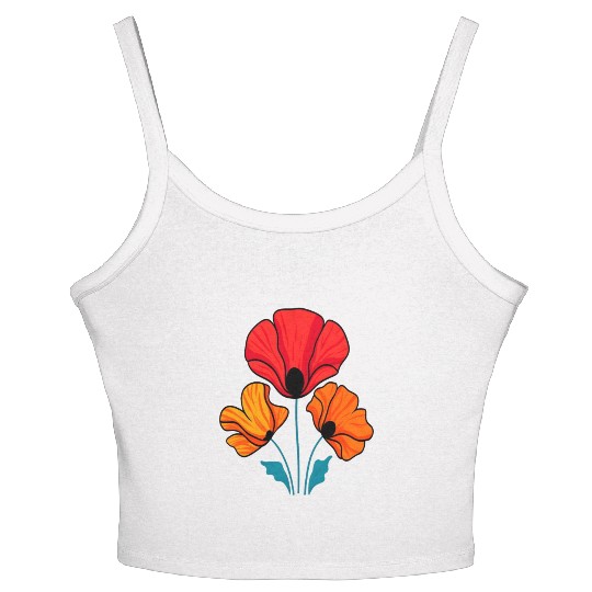 Poppy Bloom Women's Spaghetti Strap Tank Top