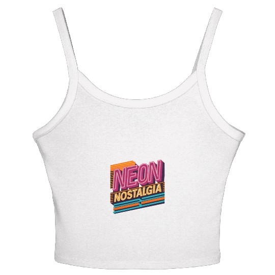 Neon Nostalgia: Pay homage to the retro neon aesth Women's Spaghetti Strap Tank Top