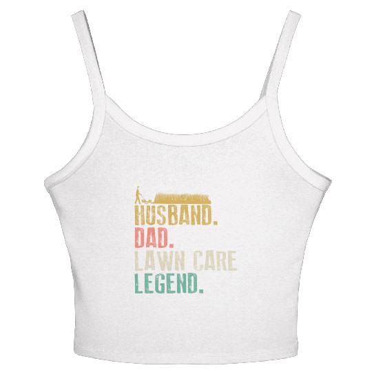 Father Husband Lawn Mowing Legend Gardening Dad Women's Spaghetti Strap Tank Top