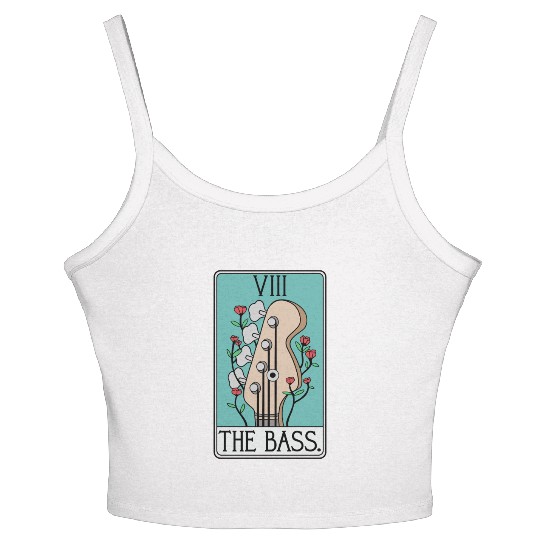 Bass Guitar Tarot Card Funny - Rock and Roll Women's Spaghetti Strap Tank Top