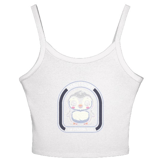 Im Not Short Im Penguin Size Chibi Kawaii Women's Spaghetti Strap Tank Top