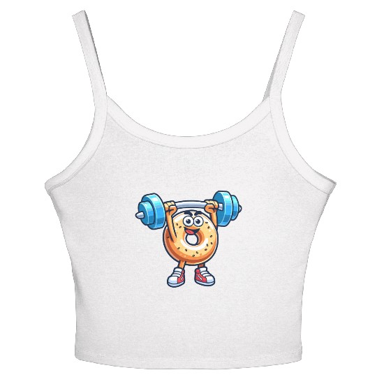 Fitness Gym Sport Bodybuilder Bodybuilding Bagel Women's Spaghetti Strap Tank Top