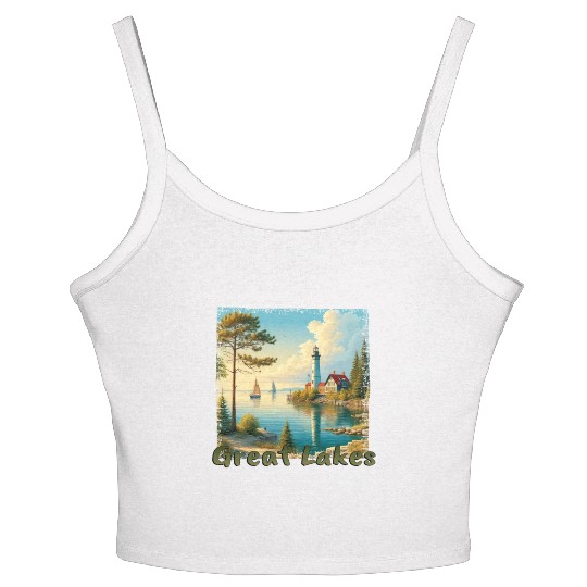 Great Lakes USA - Sailing and Motorboating Women's Spaghetti Strap Tank Top