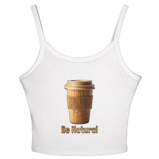 Be Natural, Bamboo Coffe Cup Women's Spaghetti Strap Tank Top