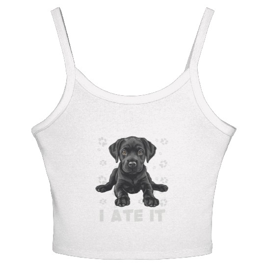 Labrador HUNGRY I ATE IT Labrador Lover Funny Women's Spaghetti Strap Tank Top