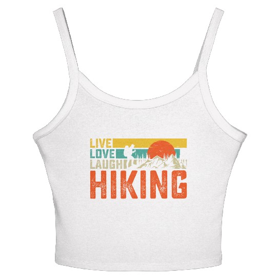 Live love laugh hiking Women's Spaghetti Strap Tank Top